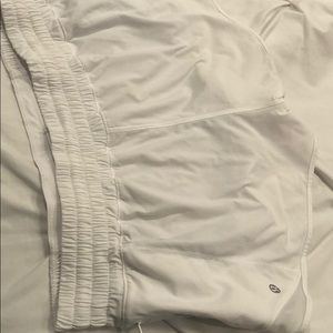 White lululemon high waisted hotty hot shorts